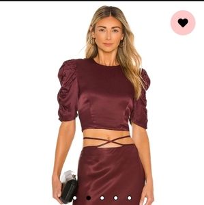 BARDOT Burgundy backless top